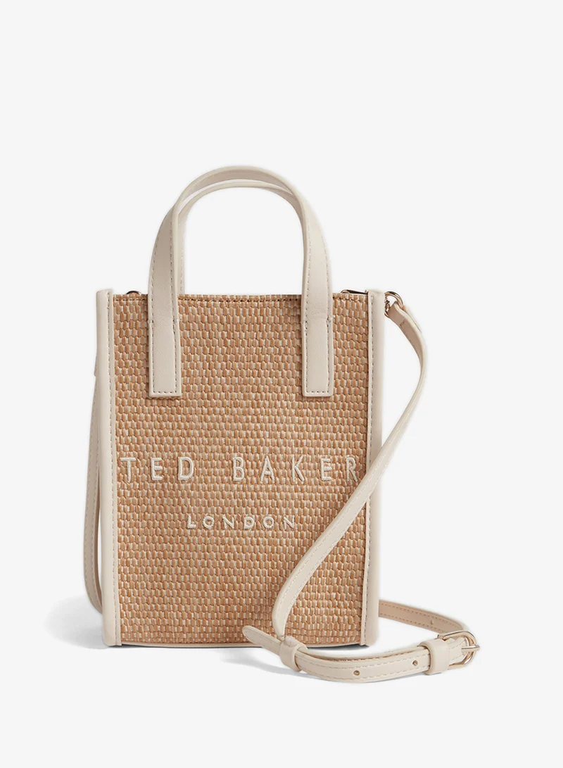 Ted Baker Faux Raffia Mini Icon Tote