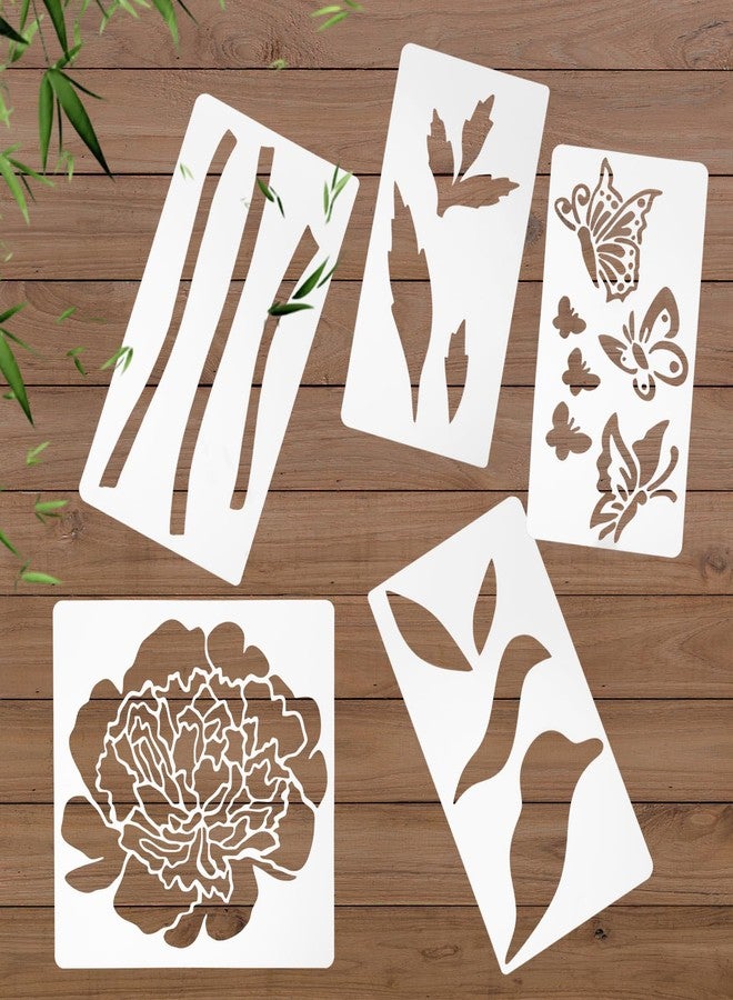 Meisuitd Large Flower Stencils for Painting - 10 Pcs Giant Floral Stencils with Rose & Daisy Designs for Walls, Fences & DIY Crafts - Image 5