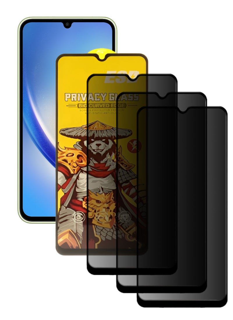 ESD 3 Pieces Tempered Dustproof Privacy Glass Screen Protector Compatible For Samsung Galaxy A34 5G - Image 1