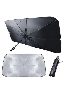 Foldable Extra Large Thickened Car Sunshade, Car Front Windshield Umbrella, Foldable Car Front Window Windshield Visor Blocks UV Heat Keeps You Cool, Velcro Tapered Edge Opening.