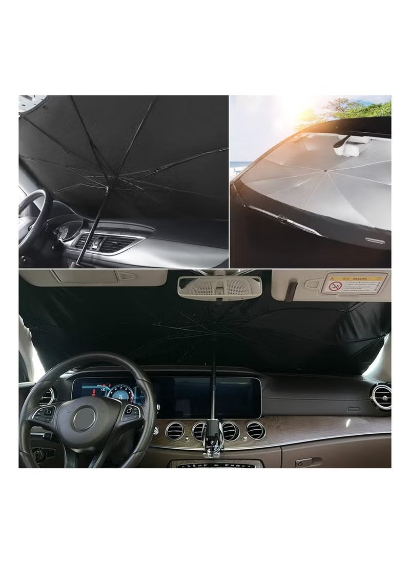 Generic - Foldable Extra Large Thickened Car Sunshade, Car Front Windshield Umbrella, Foldable Car Front Window Windshield Visor Blocks UV Heat Keeps You Cool, Velcro Tapered Edge Opening. - Image 1