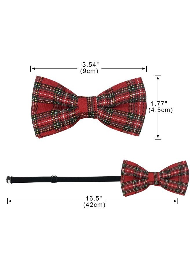 BEWDIO Adjustable Baby Boy Suspenders and Pre-tied Bow Tie, Kids Bowtie and Suspenders with 4 Strong Metal Clips, Stripe/Plaid, 27.6" (1 Years-8 Years) - Image 5
