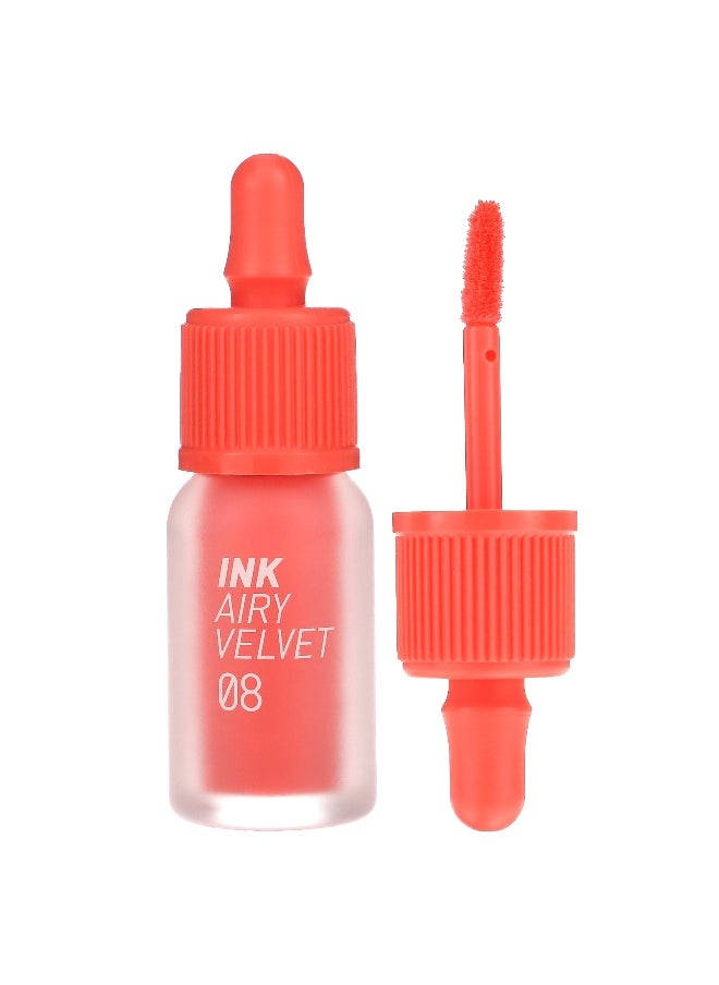 Peripera Peripera, Ink Airy Velvet Lip Tint, 08 Pretty Orange Pink, 0.14 oz (4 g)  - Image 1