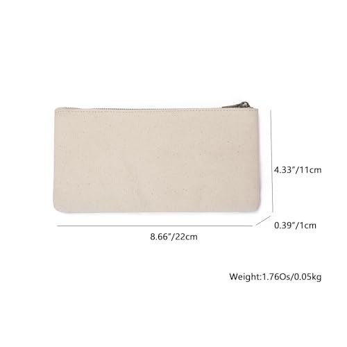 YONBEN Canvas Pencil Pen Case Stationery Case Pouch Bag (Beige, S) - Image 2