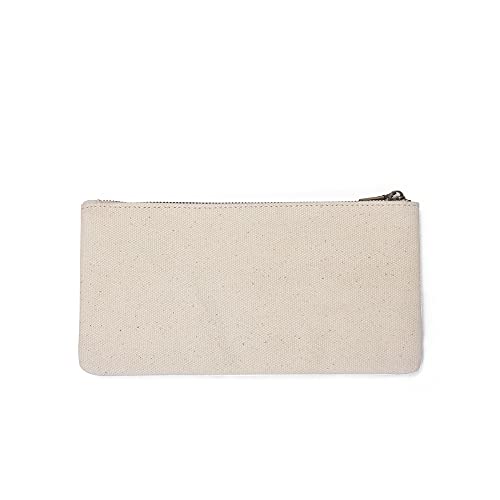 YONBEN Canvas Pencil Pen Case Stationery Case Pouch Bag (Beige, S) - Image 1