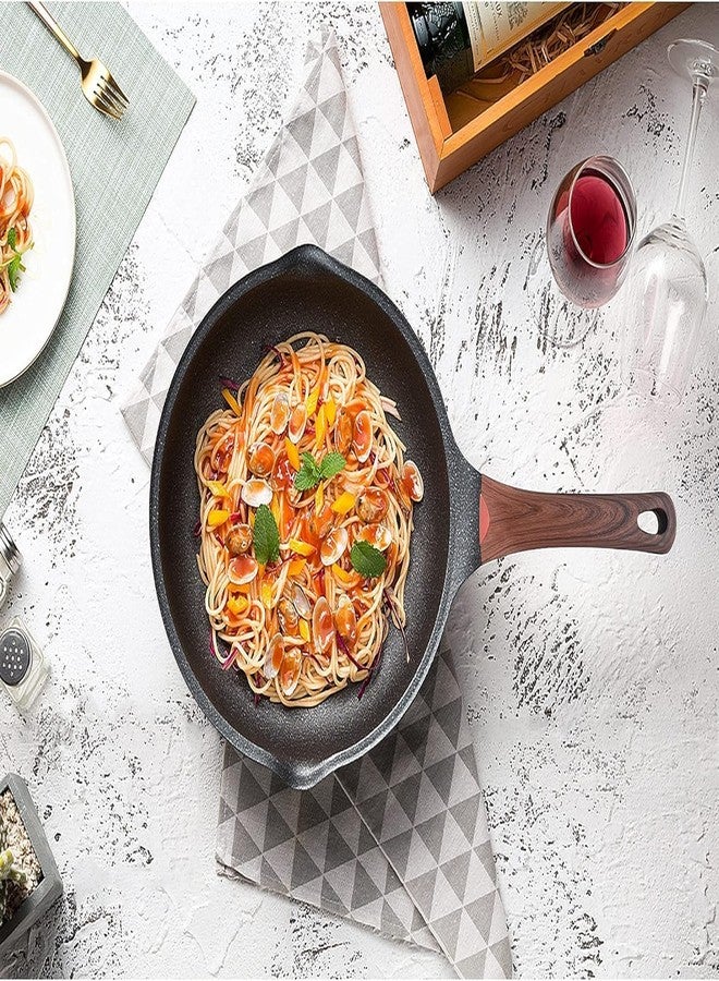 proxin Non Stick Frying Pan PFOA Free 8 Inch, Granite Omelette Egg Pan, Induction &Gas Fry Pan, Fish Pan, Frying pan Non Stick,Dishwasher Safe Frying pan (8-Inch, Black) - Image 2