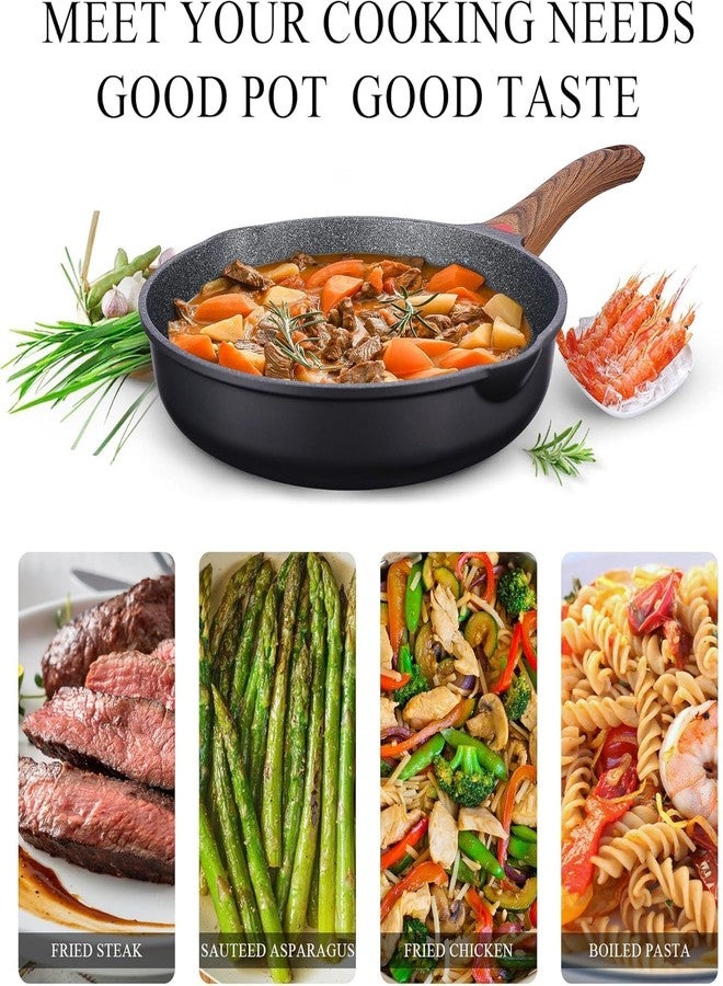 proxin Non Stick Frying Pan PFOA Free 8 Inch, Granite Omelette Egg Pan, Induction &Gas Fry Pan, Fish Pan, Frying pan Non Stick,Dishwasher Safe Frying pan (8-Inch, Black) - Image 5