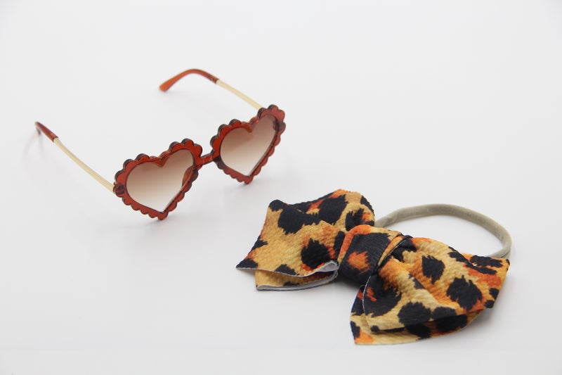 دىدانيالا طقم نظارات وطوق رأس هاواي للأطفال والبنات بنقشة النمر - Image 1