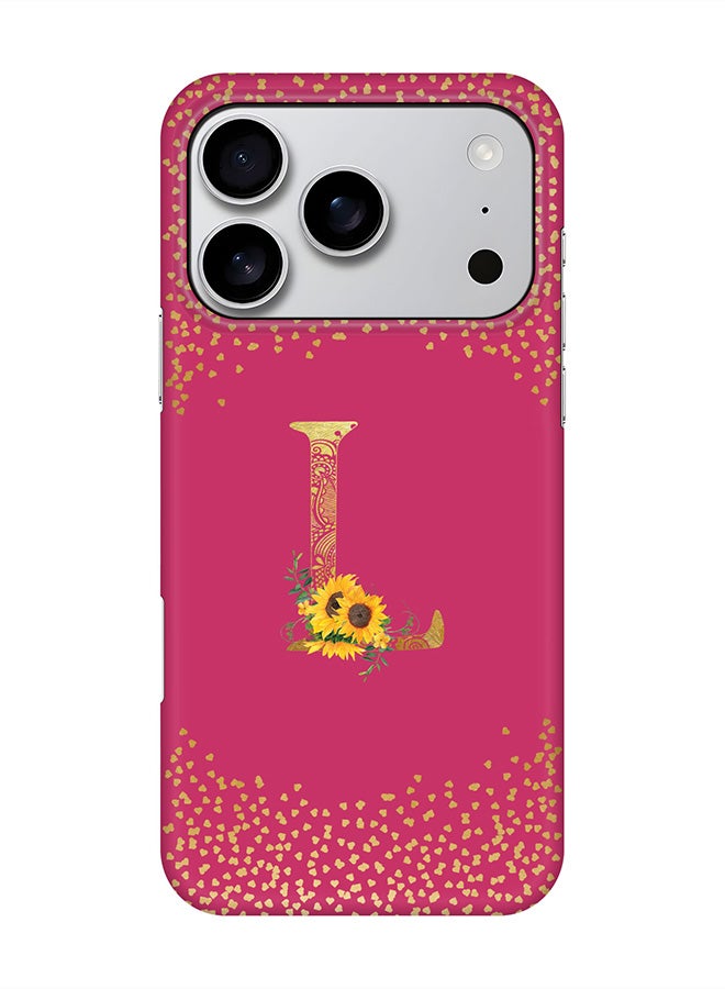 Stylizedd For iPhone 17 Pro,Case, [Compatible with MagSafe] Magnetic cover Slim fit Protection Matte, - Custom Floral Monogram - L ( Deep Pink )