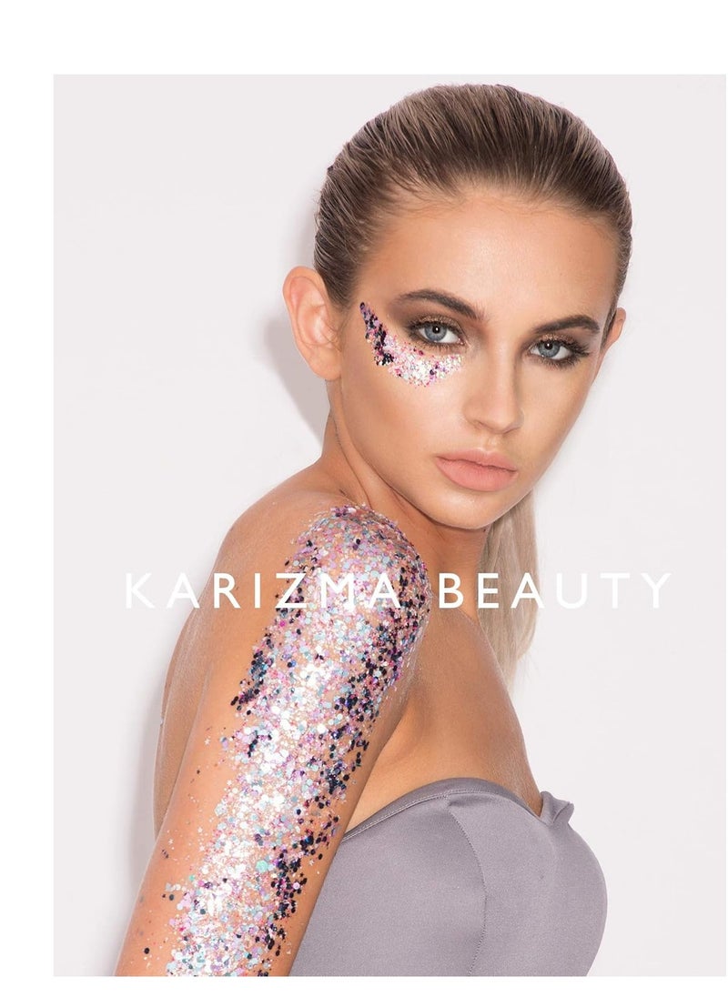 KARIZMA - Unicorn Strobe Biodegradable Chunky Glitter // Karizma Beauty Silver Bio Glitter Eco Glitter Face Glitter Festival Chunky 10g - Image 1