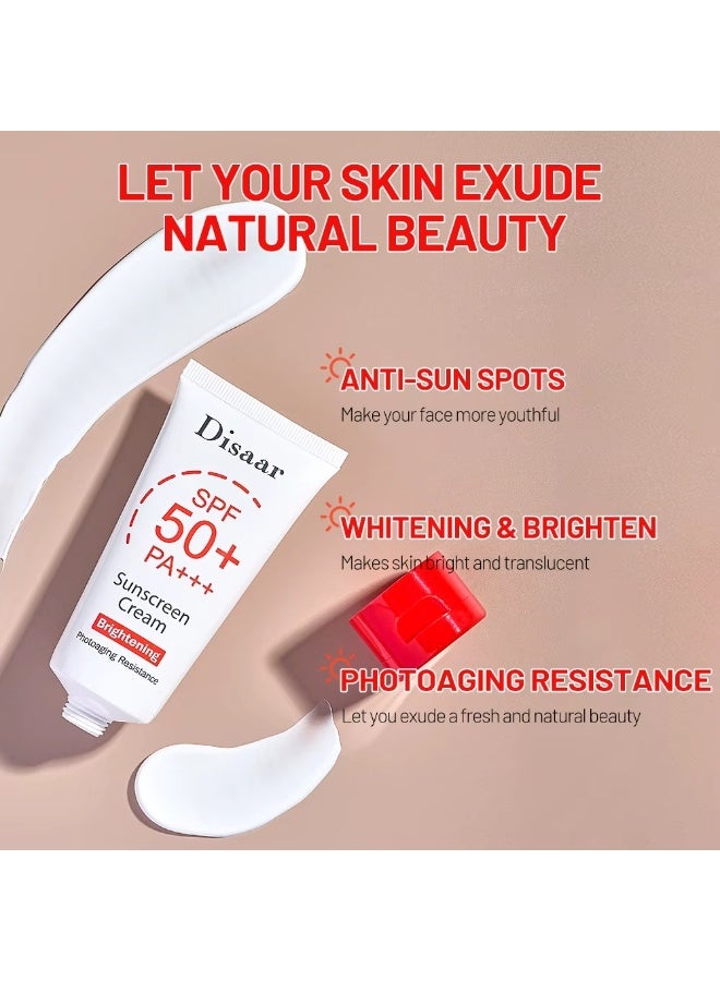 DISAAR BEAUTY Retinol and Lemon Extract Sunscreen Cream 50g SPF Protection Brightening Whitening Anti Aging Moisturizing UV Defense Face Cream for Daily Use - Image 3