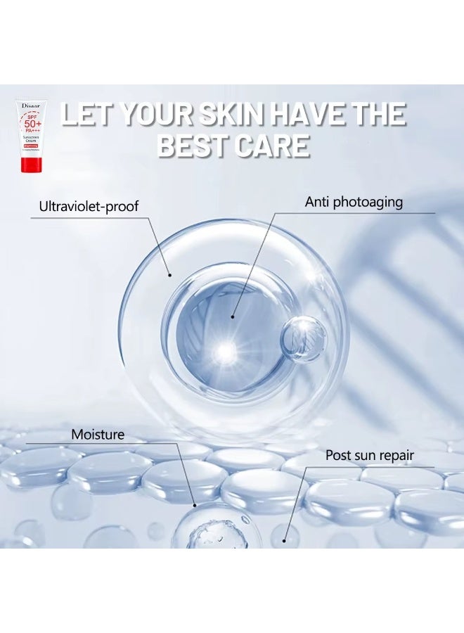 DISAAR BEAUTY Retinol and Lemon Extract Sunscreen Cream 50g SPF Protection Brightening Whitening Anti Aging Moisturizing UV Defense Face Cream for Daily Use - Image 4