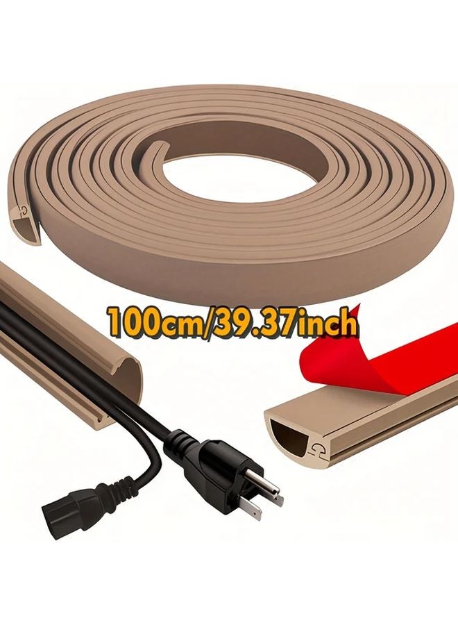 100 سم مخفي الكابلات ذاتية اللصق واقي أسلاك الأرضية والحائظ منظم أسلاك بدون حفر - Image 1