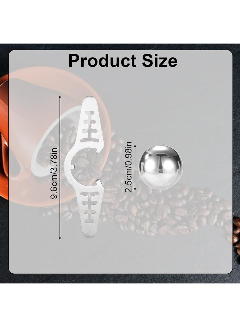 SYOSI Espresso Cooling Ball Kit, Stainless Steel Reusable Coffee Chiller with Stand, Metal Frozen Cooling Ball No Dilution Tool, Durable Iced Coffee Accessories for Home Office Kitchen - Image 2