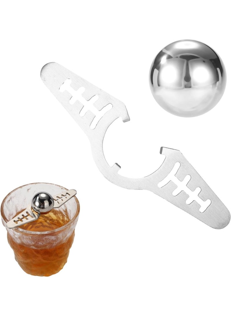 SYOSI Espresso Cooling Ball Kit, Stainless Steel Reusable Coffee Chiller with Stand, Metal Frozen Cooling Ball No Dilution Tool, Durable Iced Coffee Accessories for Home Office Kitchen - Image 1