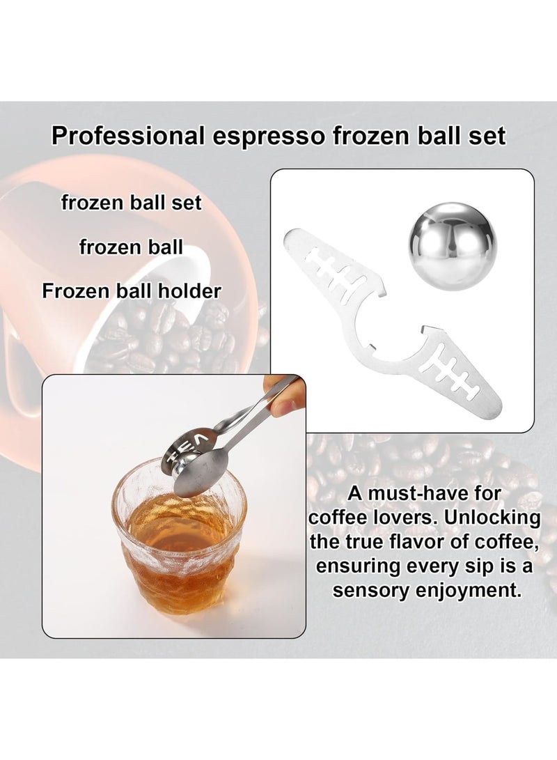 SYOSI Espresso Cooling Ball Kit, Stainless Steel Reusable Coffee Chiller with Stand, Metal Frozen Cooling Ball No Dilution Tool, Durable Iced Coffee Accessories for Home Office Kitchen - Image 3