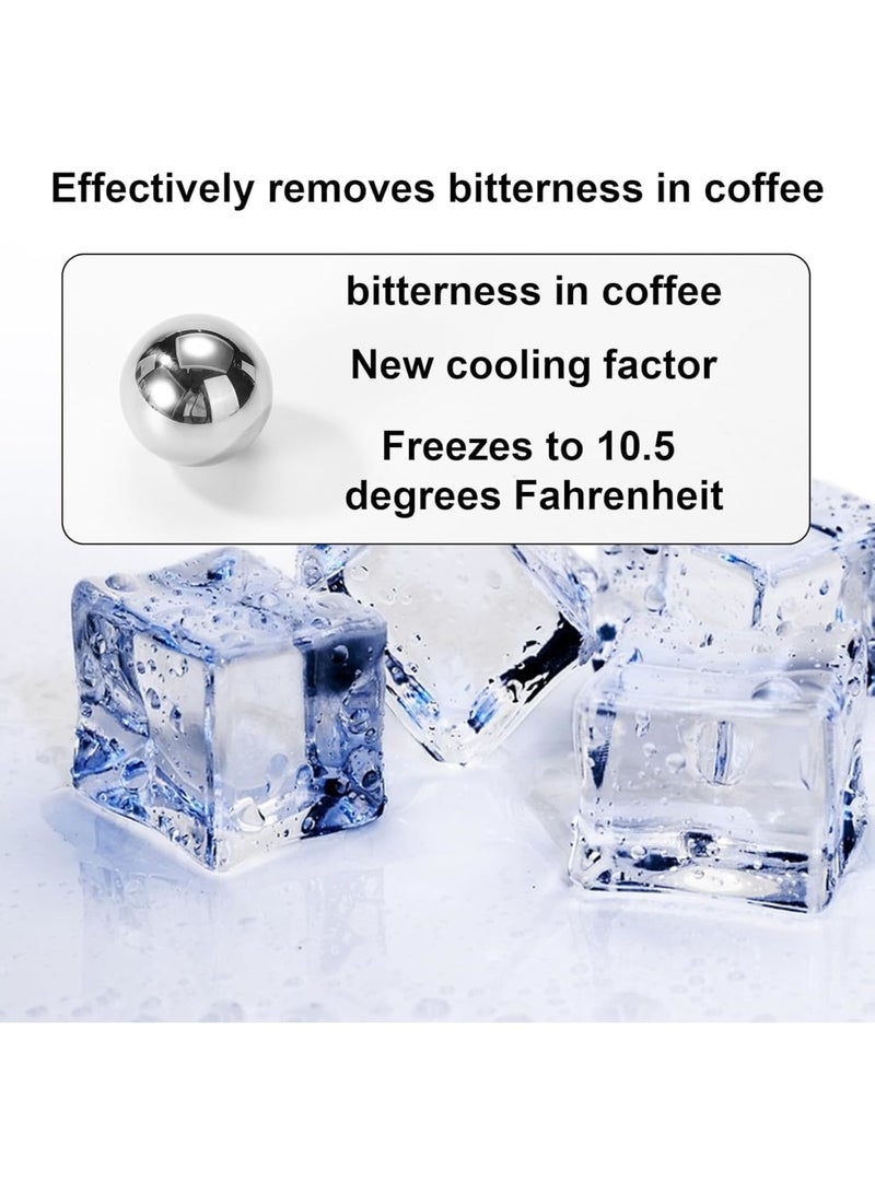 SYOSI Espresso Cooling Ball Kit, Stainless Steel Reusable Coffee Chiller with Stand, Metal Frozen Cooling Ball No Dilution Tool, Durable Iced Coffee Accessories for Home Office Kitchen - Image 4
