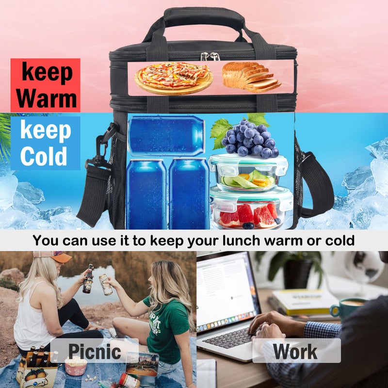 JOINGO Tactical Lunch Box for Men & Women â€“ Expandable 16L Double Deck Insulated Cooler Bag for Work, Construction & 12-Hour Shifts â€“ Heavy Duty Leakproof Large Meal Prep Tote with Shoulder Strap - Image 3