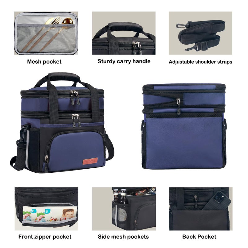 JOINGO Tactical Lunch Box for Men & Women â€“ Expandable 16L Double Deck Insulated Cooler Bag for Work, Construction & 12-Hour Shifts â€“ Heavy Duty Leakproof Large Meal Prep Tote with Shoulder Strap - Image 5