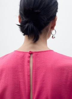 MANGO Straight-Fit Short-Sleeved Jumpsuit With Belt  - Image 4