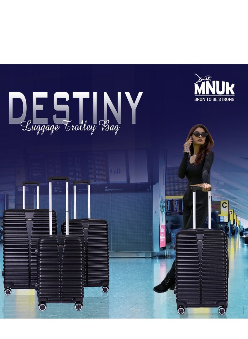 منيك حقيبة سفر ديسكفري بعجلات صلبة ومقبض ناعم وقفل  بعجلات مزدوجة  درجة بعجلات رباعية كبيرة  بوصة أسود - Image 4