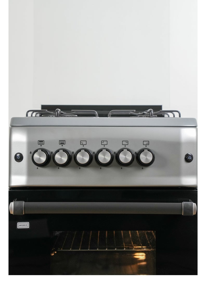 GL General 50x55cm Gas Cooker, 4 Burners Wide Pan Support, Auto Burn, Total Safety, Easy To Clean Surface, Oven Grill with Up & Down Heating, - Image 2