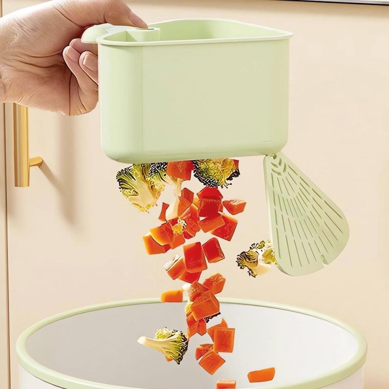 LLQ 2PACK Sink Strainer Basket,2025 New Upgraded Suction Cup Press Sink Drainer Basket,Automatic Dumping Sink Strainer Basket,Faucet Sponge Storage Rack (Yellow + Green) - Image 4