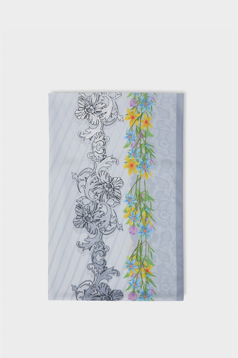 DeFacto Blue Woman Printed Hijab Shawl Casual - Image 2