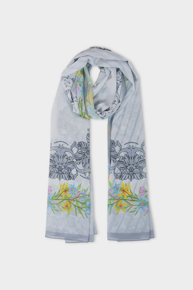 DeFacto Blue Woman Printed Hijab Shawl Casual - Image 1