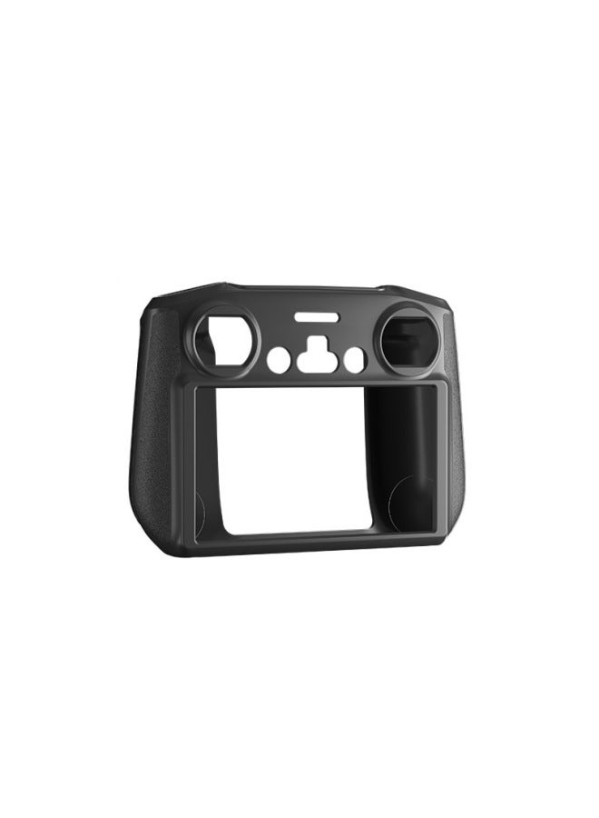 Suitable For DJI AIR3S With Screen Control RC2 Labor-saving Lanyard Tempered Film Hood Protective Cover Storage Bag-Color:Black Silicone Protective Cover-Specifications:For Air 3s With Screen Control Rc2 - Image 1
