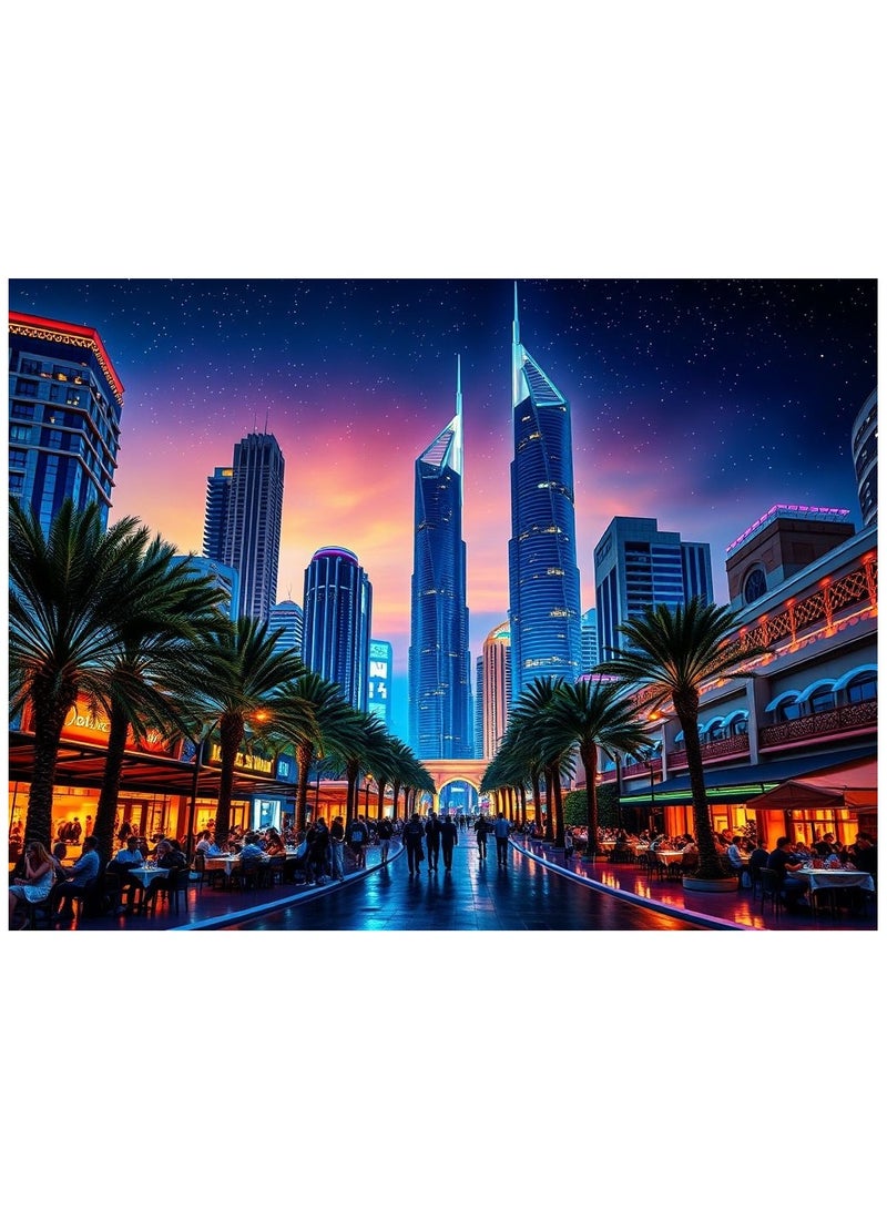 Anna 1000-Piece Dubai Nightscape Puzzle - Stunning Cityscape Jigsaw - Image 1