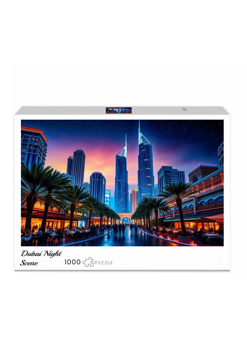 Anna 1000-Piece Dubai Nightscape Puzzle - Stunning Cityscape Jigsaw - Image 2