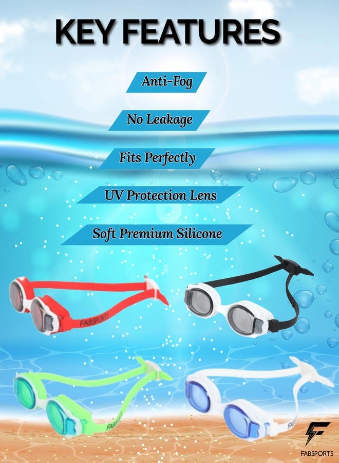 FABSPORTS Kids Swimming Goggles with Box for Boys & Girls, Anti-fog, Anti UV Swim Goggles for Kids of age 3-10 years - Image 3