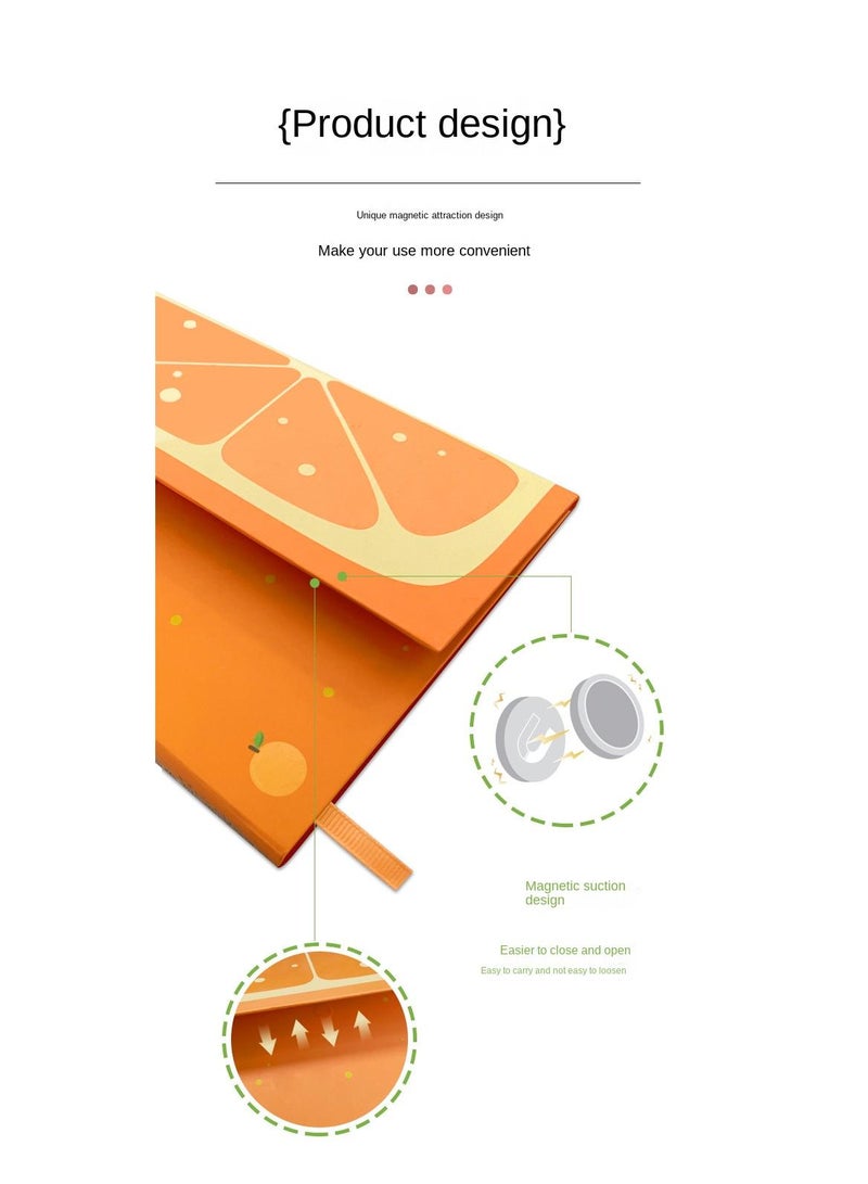 Orange Diary With Magnetic Flip Cover Notebook Writing Sketching Notebook - Image 4