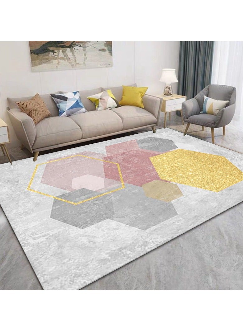 Loquat سجادة مطبوعة هندسية بسيطة من ألياف البوليستر عالية الجودة - Image 1