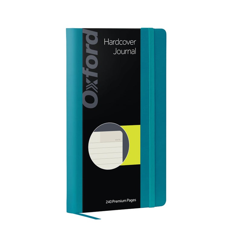 Oxford Journal, Lined Writing Notebook, Writer's Journal, Classic Notebook for School or Office, 240 Pages of Lined Ivory Paper, 5" x 8.25", Teal Hardcover (1014493) - Image 1