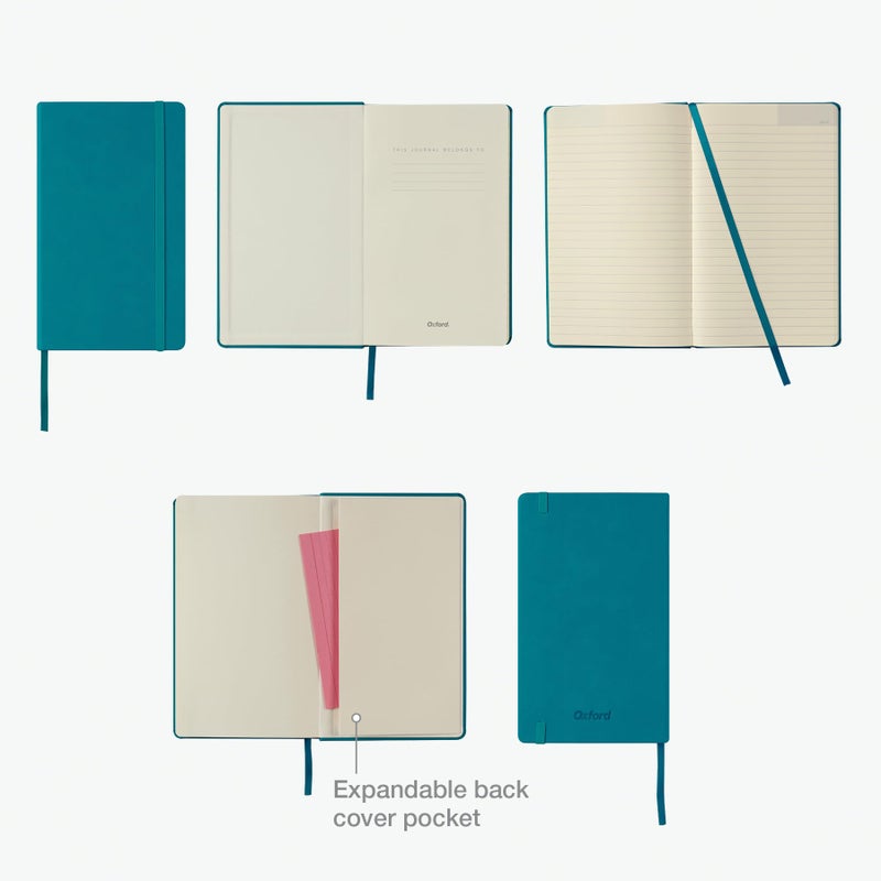 Oxford Journal, Lined Writing Notebook, Writer's Journal, Classic Notebook for School or Office, 240 Pages of Lined Ivory Paper, 5" x 8.25", Teal Hardcover (1014493) - Image 3