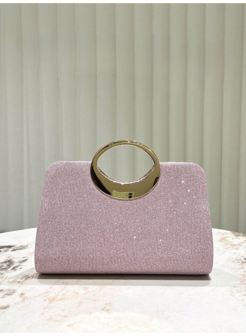 شنطة ساتشيل نسائية  لامعة مرصعة بالأحجار حقيبة يد فاخرة وسلسلة قابلة للفصل للارتداء على الكتف - Image 5