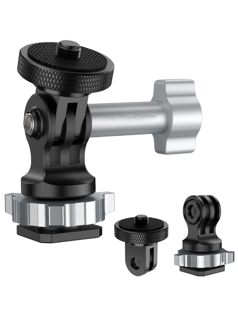 Aluminum Cold Shoe Adapter for GoPro and Camera Monitors, 1/4-20 Conversion Mount, Detachable Joint Extension for Action Cameras, Tripods, and Vlogging Equipment. - Image 1