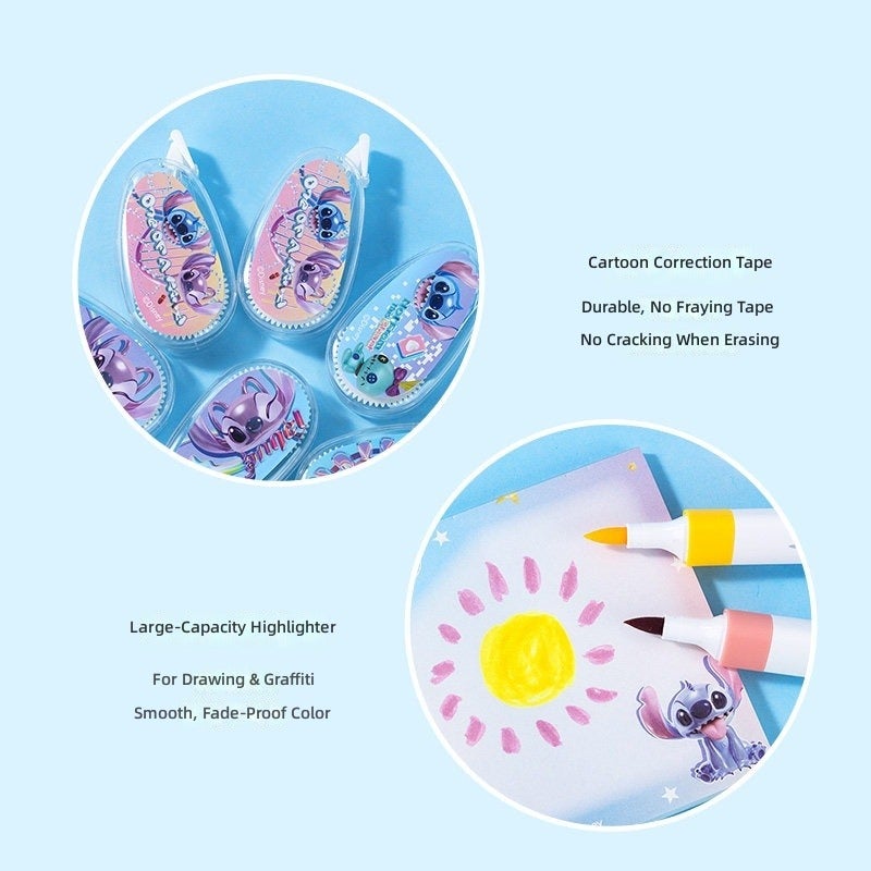 Disney Official Stitch Strawberry Bear Stationery Gift Set for Elementary Students - Stitch Style - Image 5