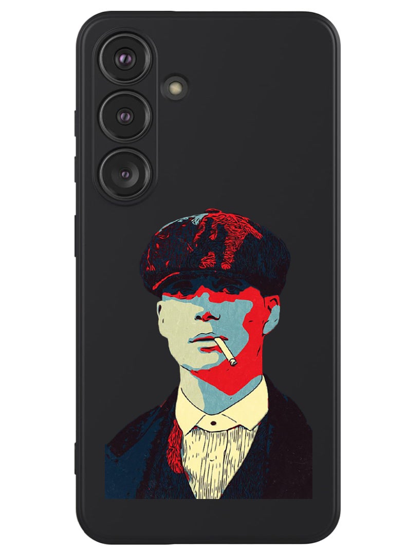 Theodor Protective Slim Fit Case Liquid Silicone Cover with Full Body Protection Anti-Scratch Shockproof Case For Samsung Galaxy S24 Plus (Black) - Peaky Blinder - Image 1