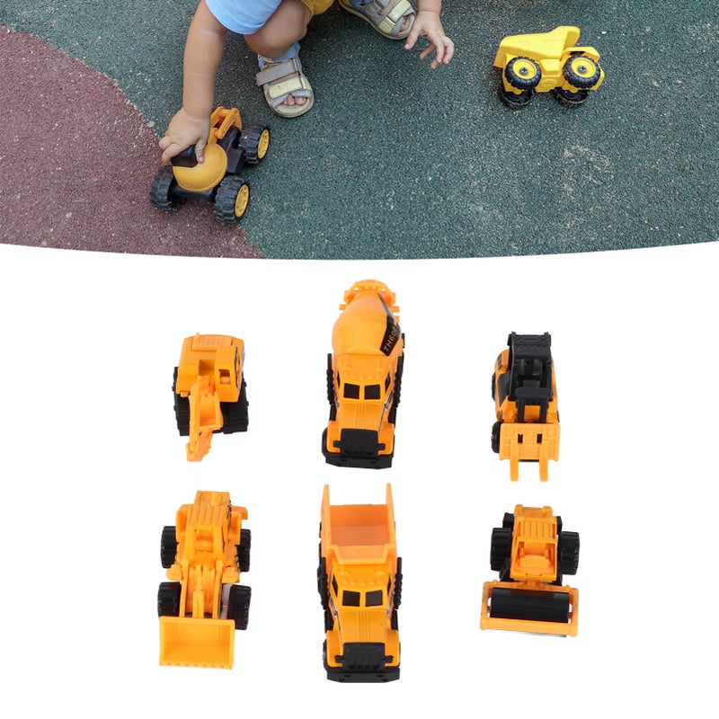 6pcs/set 1:64 Scale Alloy & Plastic Engineering Car Truck Toy Mini Vehicle Model Kids Gift - Image 2