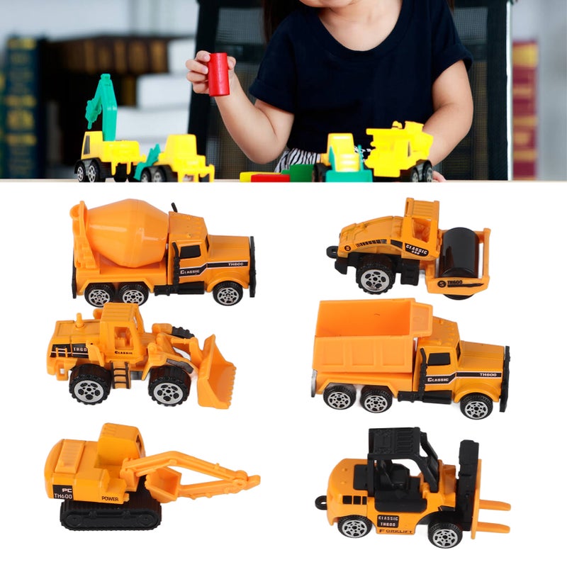 6pcs/set 1:64 Scale Alloy & Plastic Engineering Car Truck Toy Mini Vehicle Model Kids Gift - Image 5