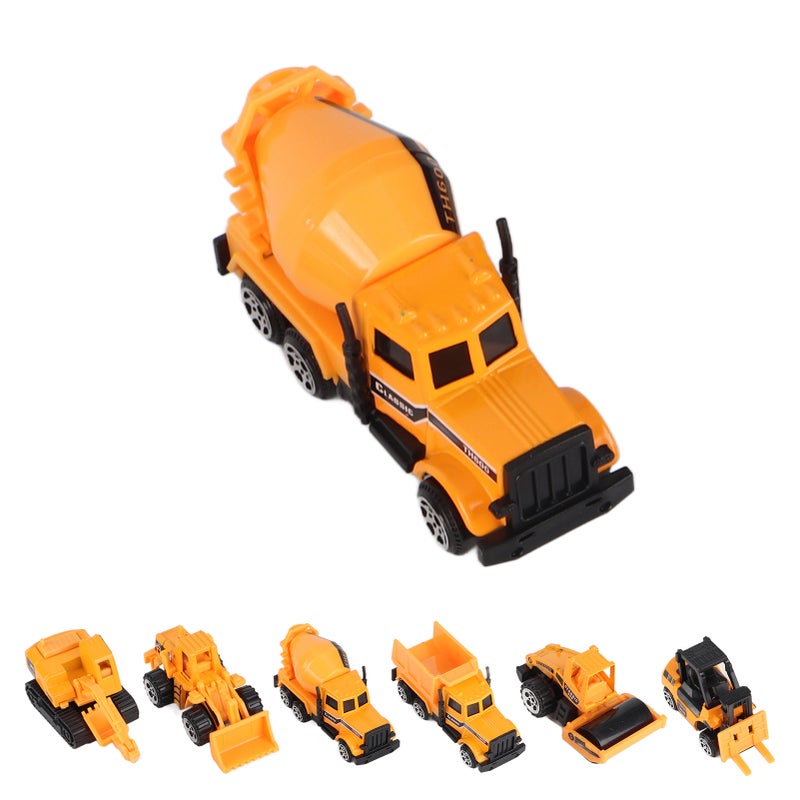 6pcs/set 1:64 Scale Alloy & Plastic Engineering Car Truck Toy Mini Vehicle Model Kids Gift - Image 1