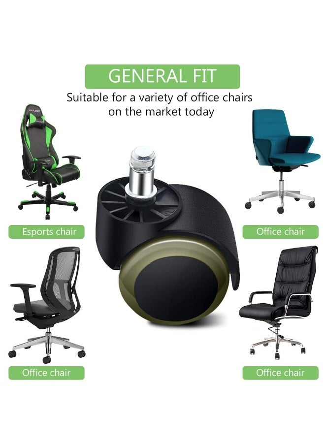 CMGTYYD Office Chair Caster Wheels Replacement, Universal Desk Gaming Chair Casters, Furniture Casters for Carpet and Hardwood Floors, Set of 5 - Image 5