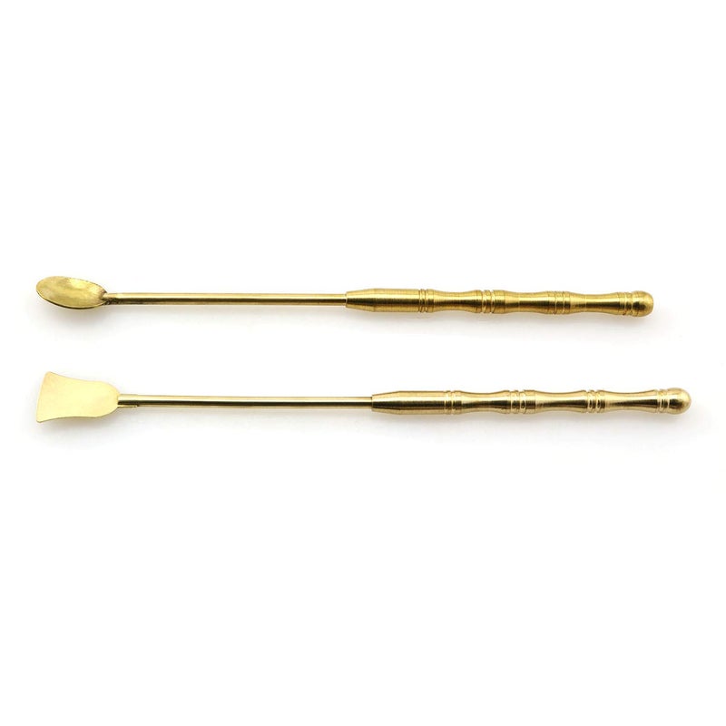 heyous 2IN1 Incense Tools Set Incense Equipment Copper Spoon and Shovel for Incense Burner Yoga Meditation Room