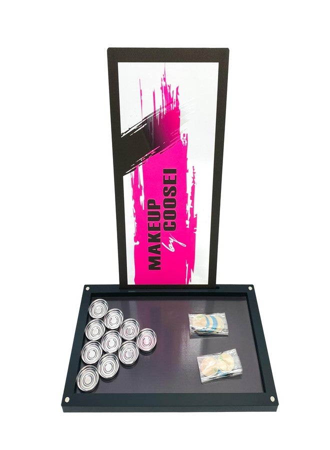 Coosei Limited Edition Magnetic Makeup Palette empty, Clear Acrylic, 9.7x5.5x0.47 inches, Empty Palette for Eyeshadow, Lipstick, Blush with 20 Magnetic attraction Stickers +10pcs empty stainess pans - Image 2