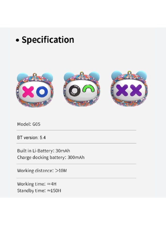 5PLUS 2025 New Fashion Wireless TWS Earbuds Cartoon Face-Changing Design – Bluetooth Stereo In-Ear Headphones with Long Battery Life for Sports - Image 2