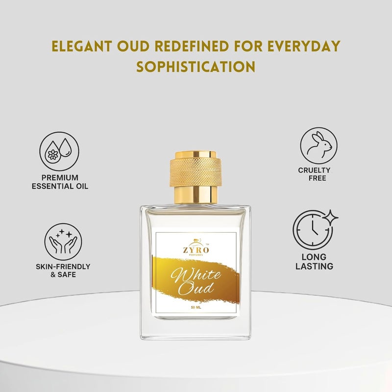 ZYRO ZYRO White Oud Extrait de Parfum Long Lasting EDP with Bergamot Rose Sandalwood 50 ML Unisex Perfume  - Image 3