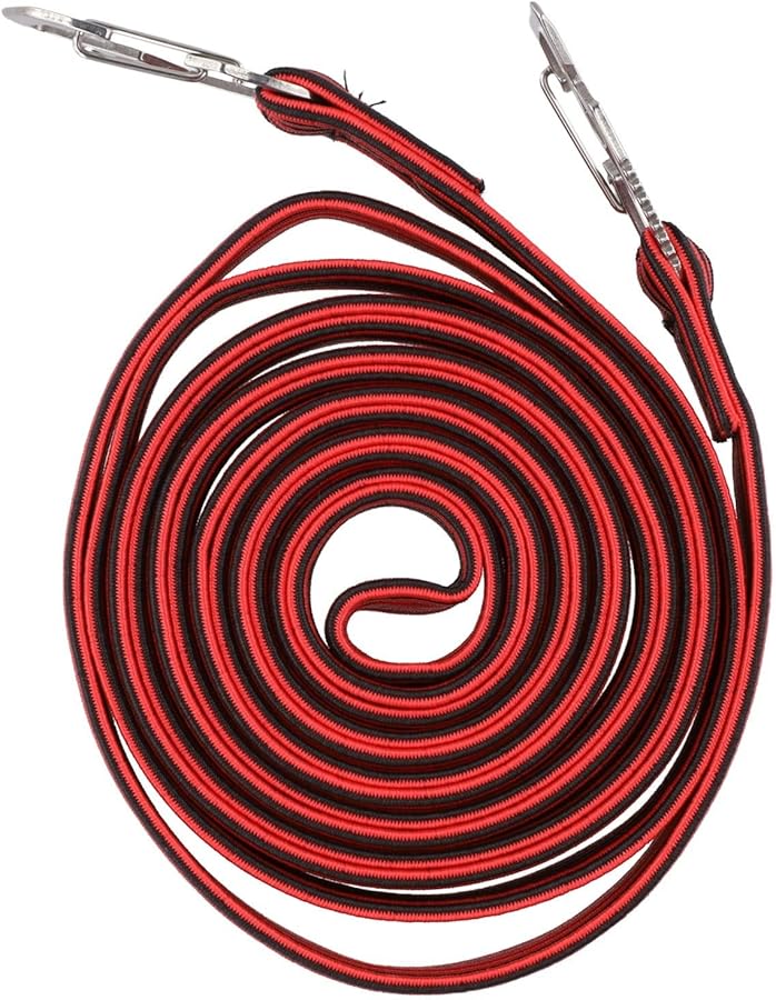 Heavy Duty Bungee Flat Rope With Hooks For Outdoor Use Red 4 Meters - Image 5